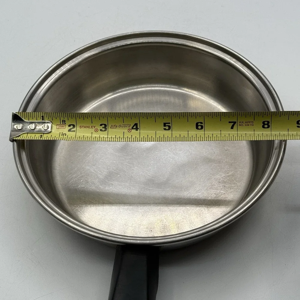 Vtg Lifetime Frying Pan Skillet Cookware 18/8 Stainless Steel 8